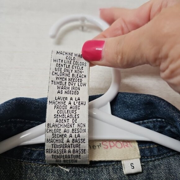 Womens Sz Small Tomorrow's Mother Sport Denim Maternity Top Blouse western boho - Picture 4 of 5